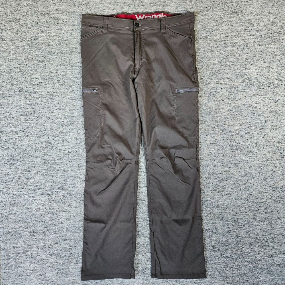 Wrangler Tan Outdoor Hiking Pants Men's 36x30 Brown Stretch Nylon Cargo Travel